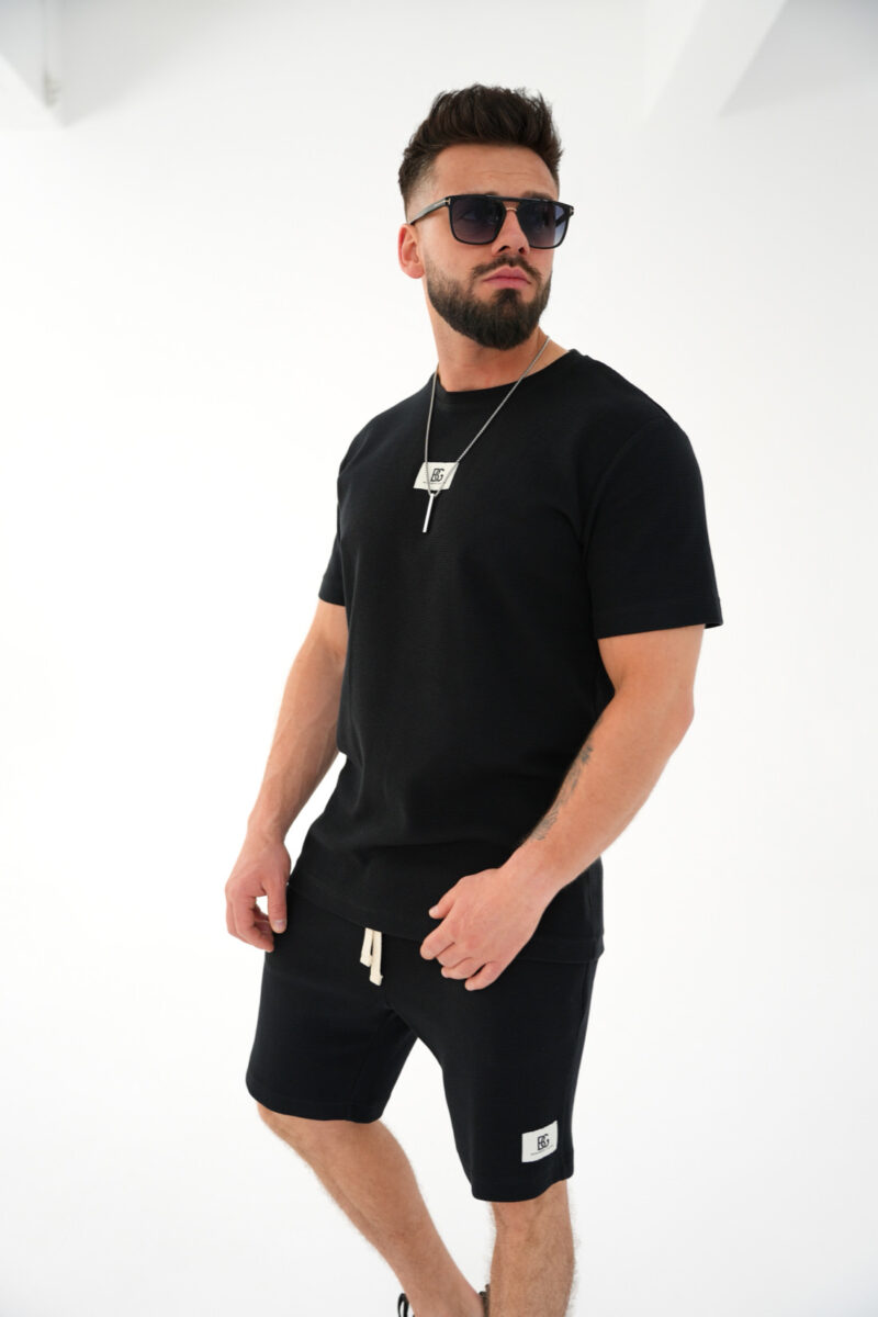 T-shirt męski bawełniany regular fit BG BREEZE – czarny