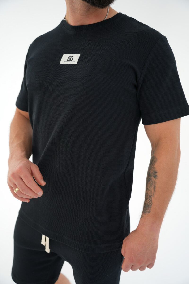 T-shirt męski bawełniany regular fit BG BREEZE – czarny