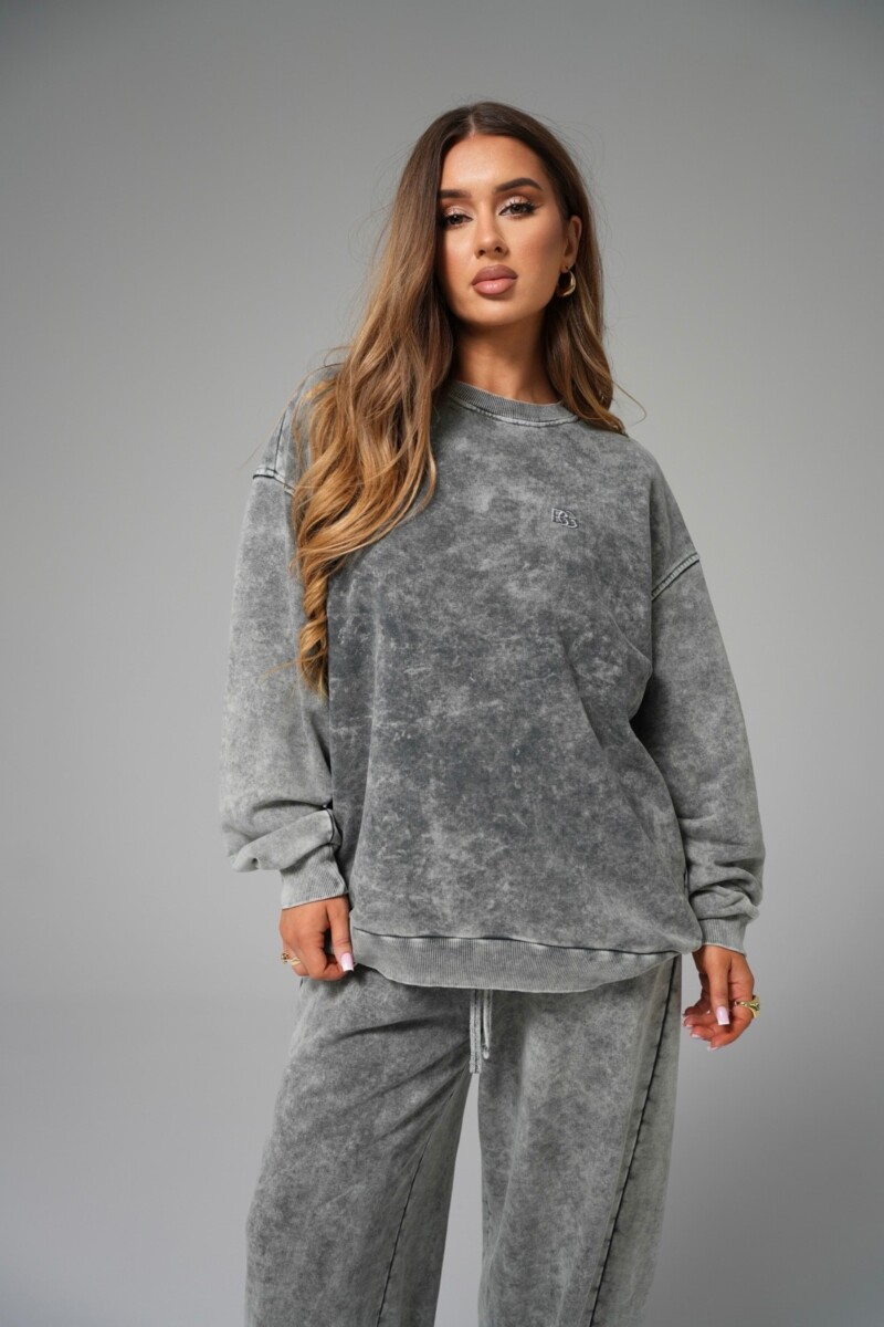 Bluza damska oversize bez kaptura BG HAILEY – szary