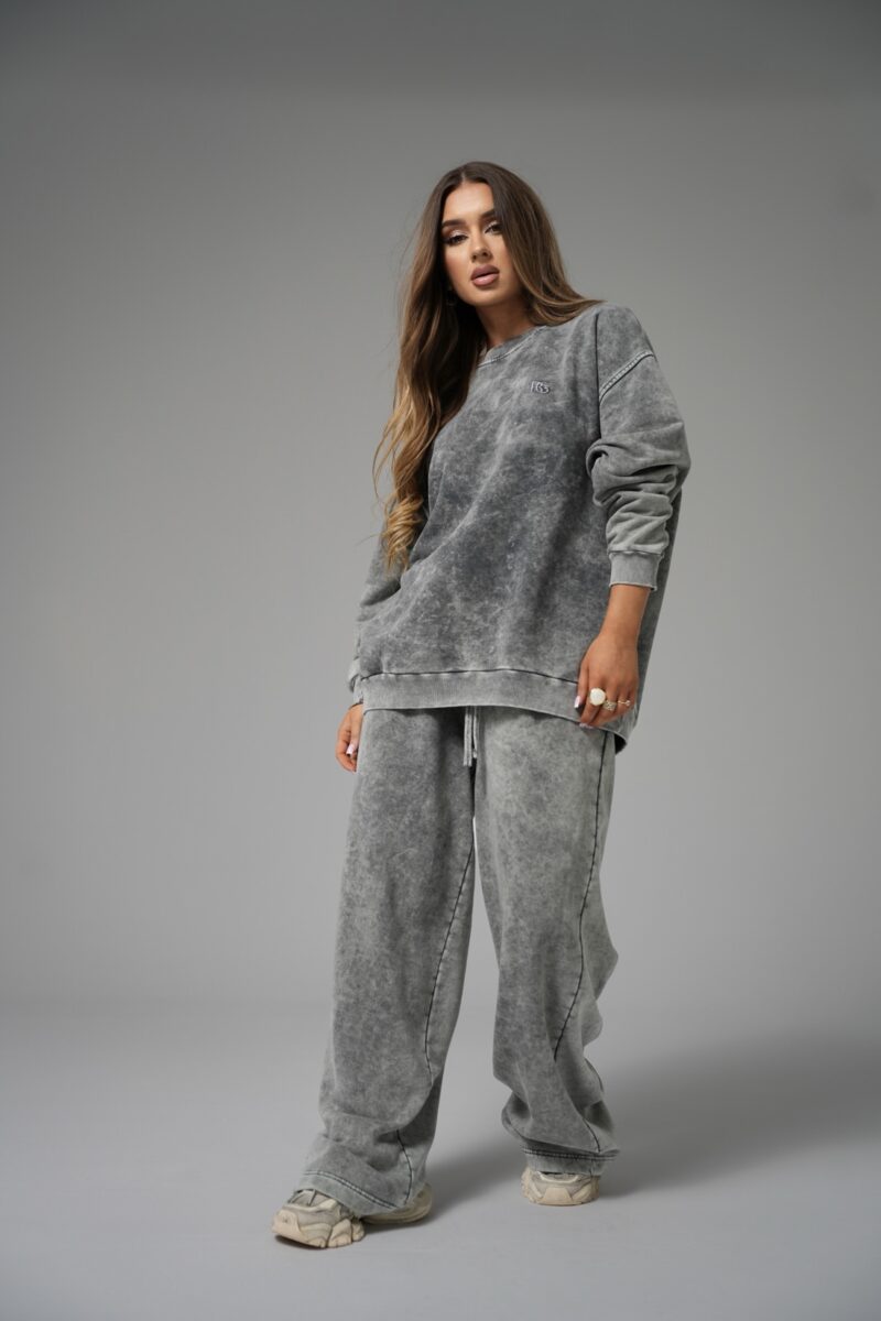 Bluza damska oversize bez kaptura BG HAILEY – szary