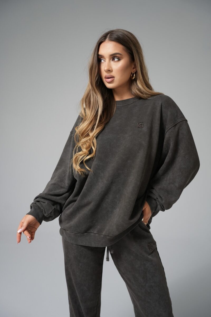 Bluza damska oversize bez kaptura BG HAILEY – gorzka czekolada