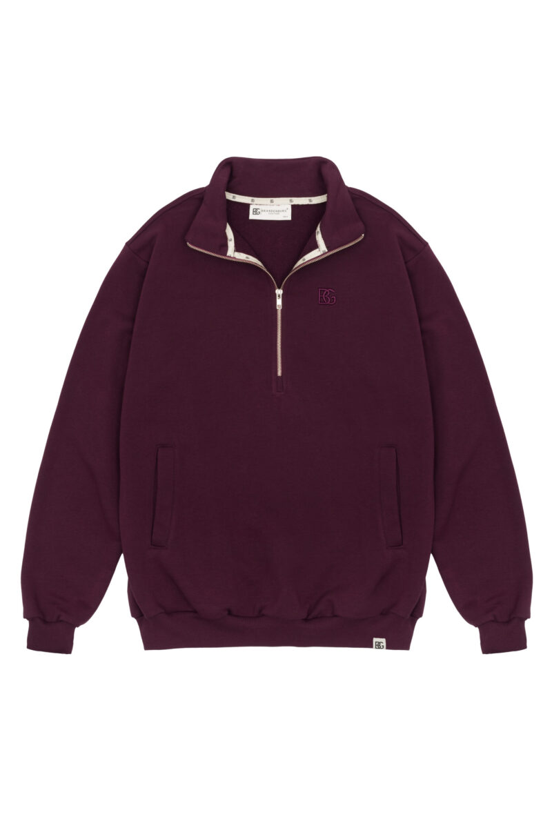 Bluza męska half-zip ze stójką BG SHIFT – bordo