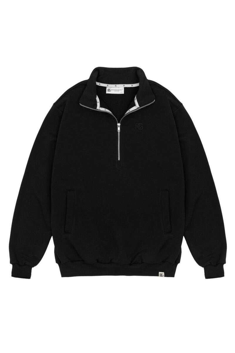 Bluza męska half-zip ze stójką BG SHIFT – czarny
