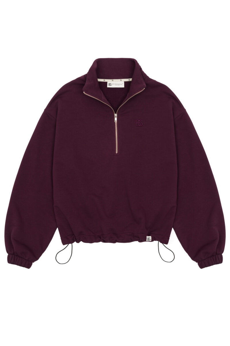 Bluza damska half-zip ze stójką BG PIVOT – bordo