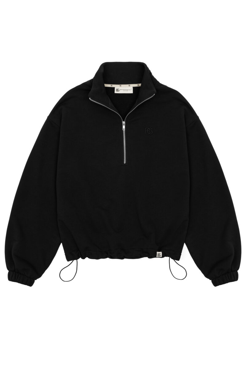 Bluza damska half-zip ze stójką BG PIVOT – czarny