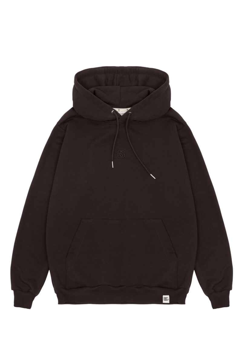 Bluza męska z kapturem BG LAYER – gorzka czekolada
