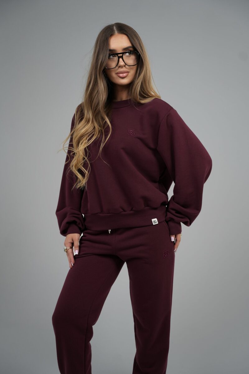 Bluza damska bez kaptura BG CORE – bordo
