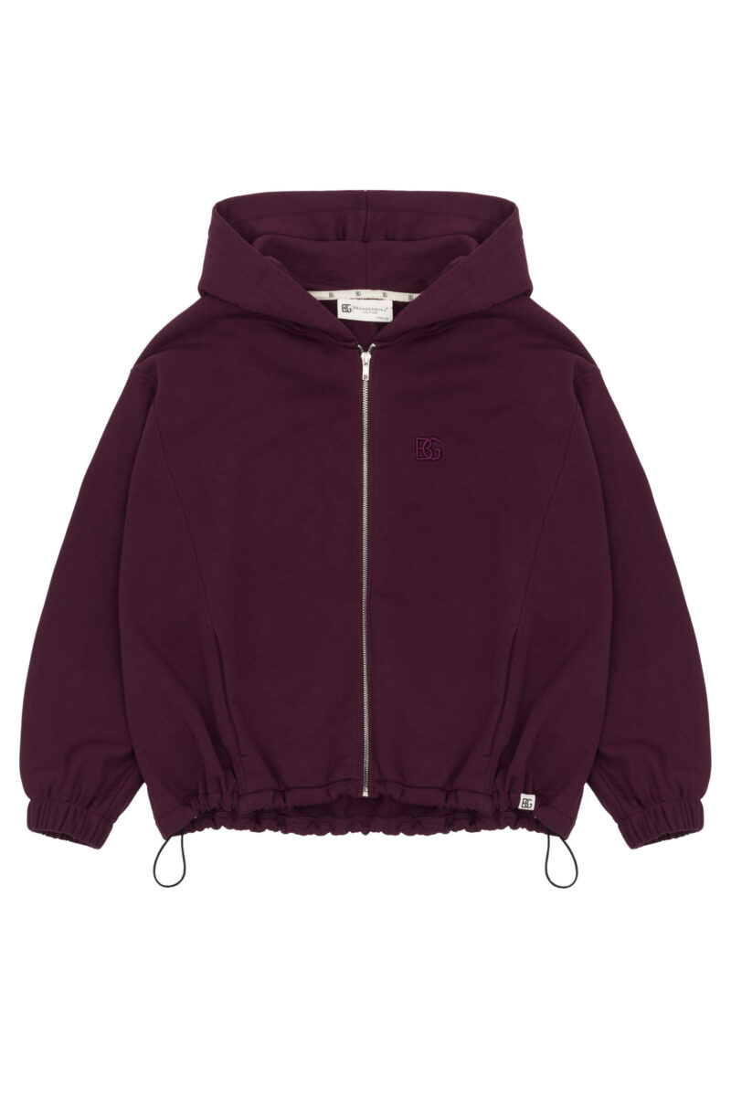 Bluza damska rozpinana z kapturem BG SHELL – bordo