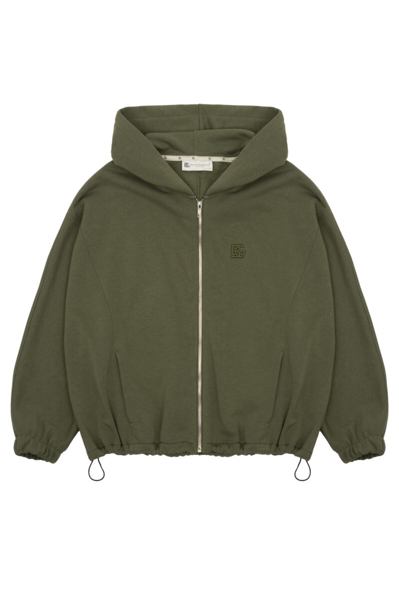 Bluza damska rozpinana z kapturem BG SHELL – oliwka