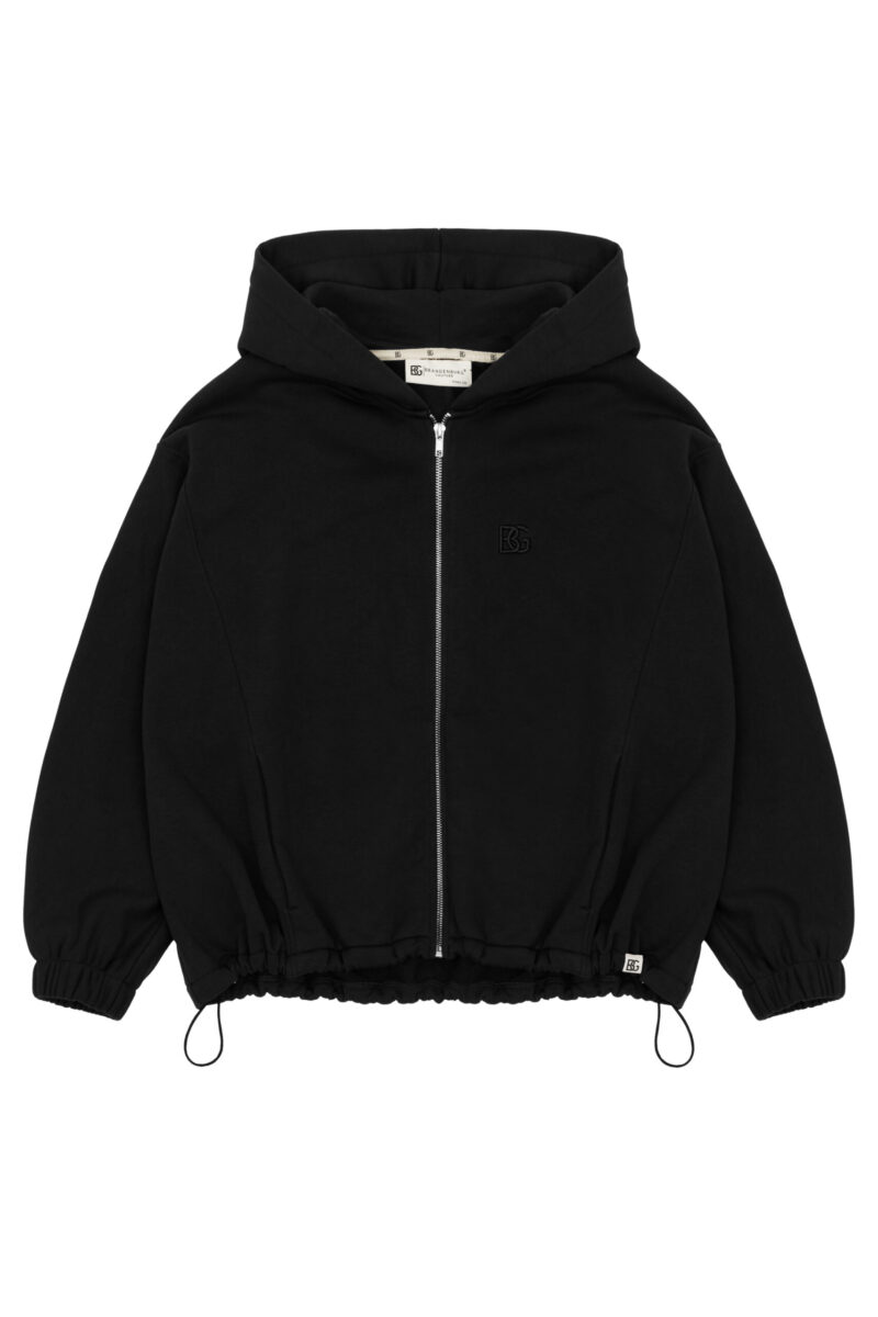 Bluza damska rozpinana z kapturem BG SHELL – czarny