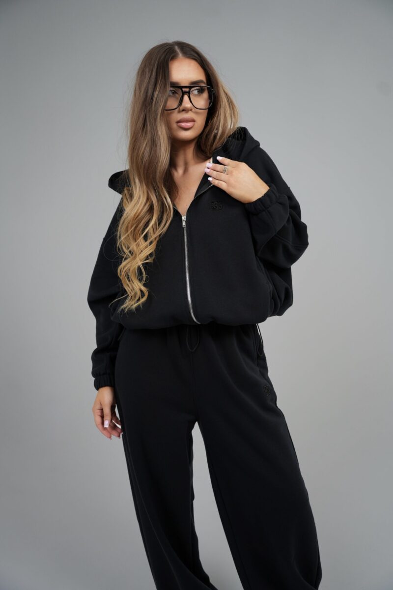 Bluza damska rozpinana z kapturem BG SHELL – czarny