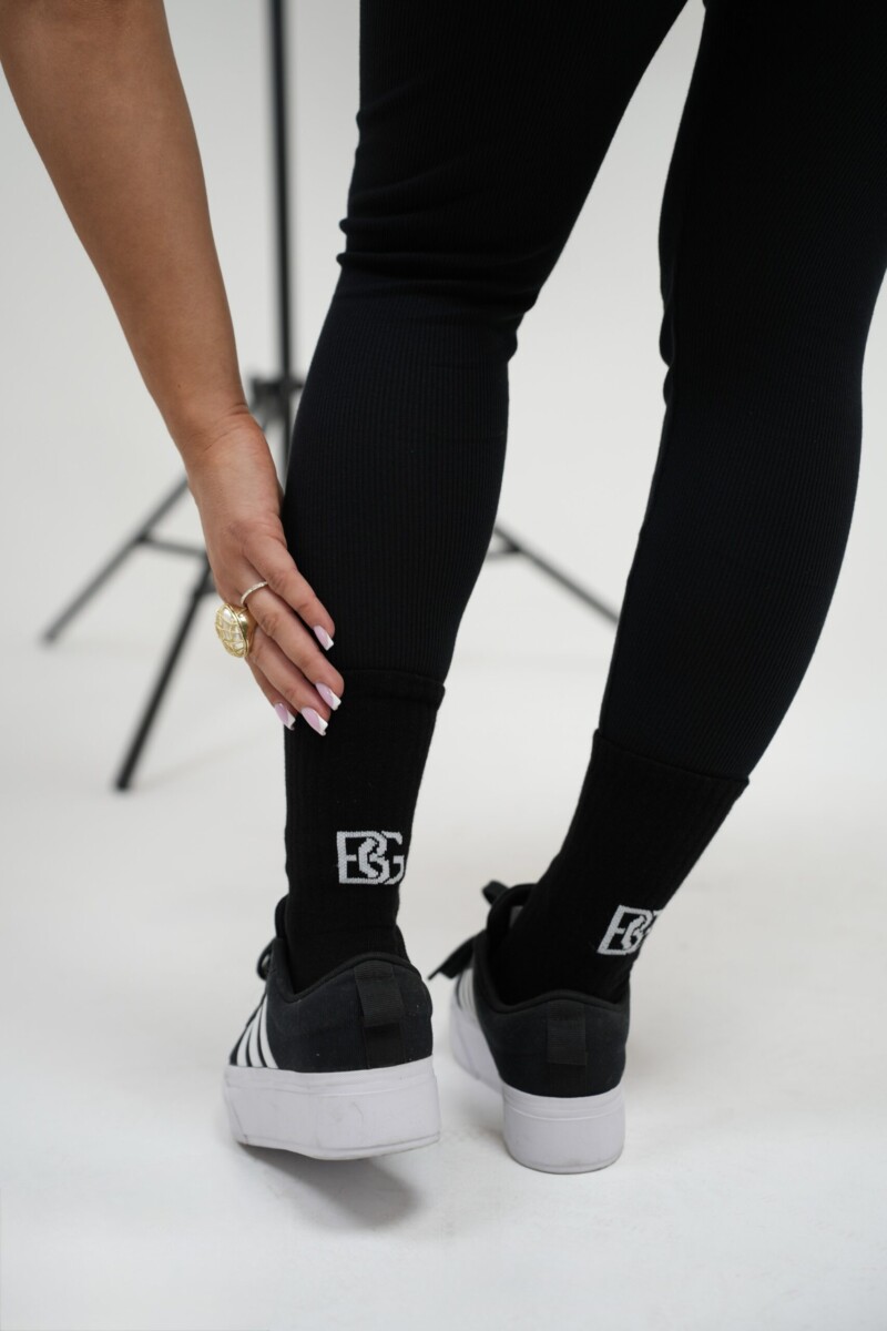 Skarpetki unisex z monogramem BG STEP – czarne
