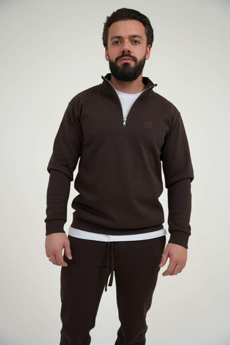 Bluza męska ze stójką BG EDGE – gorzka czekolada