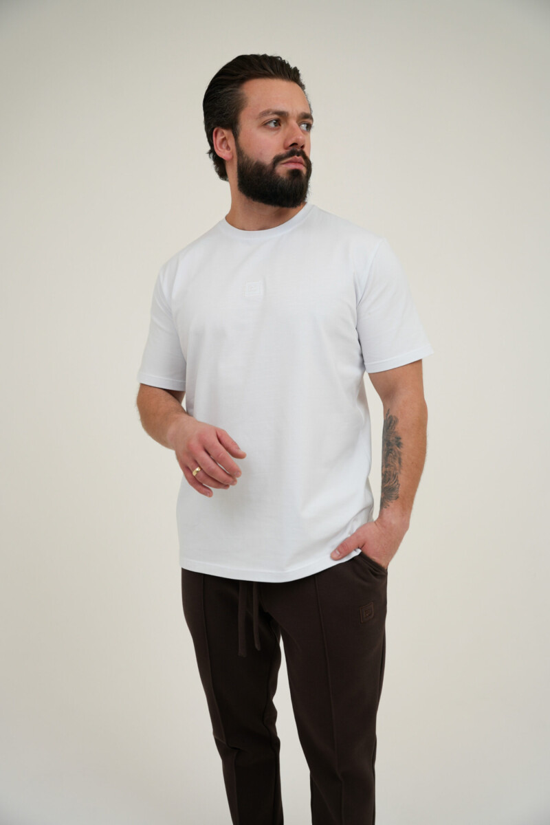 T-shirt męski regular BG MARK – biały